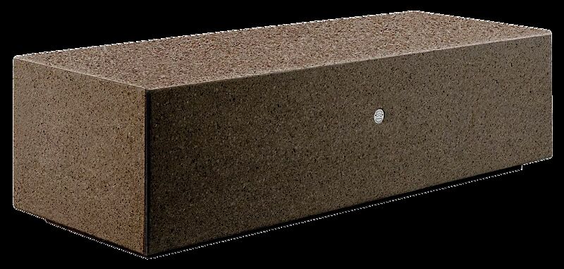 Sitzbank DEMETRA ohne Rückenlehne, aus rekonstituiertem Marmor, Sitzfläche gestockt, in porphyr