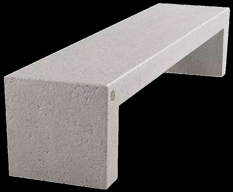 Sitzbank VENEZIA aus Beton, Sitzfläche geschliffen, in Granitoptik weiß