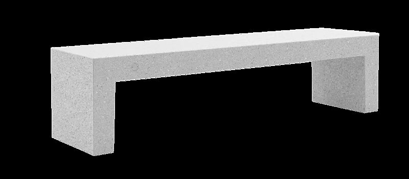 Sitzbank VENEZIA aus Beton, Sitzfläche geschliffen, in Granitoptik weiß