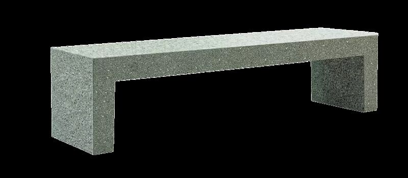 Sitzbank VENEZIA aus rekonstituiertem Marmor, Sitzfläche geschliffen, in grün alpi