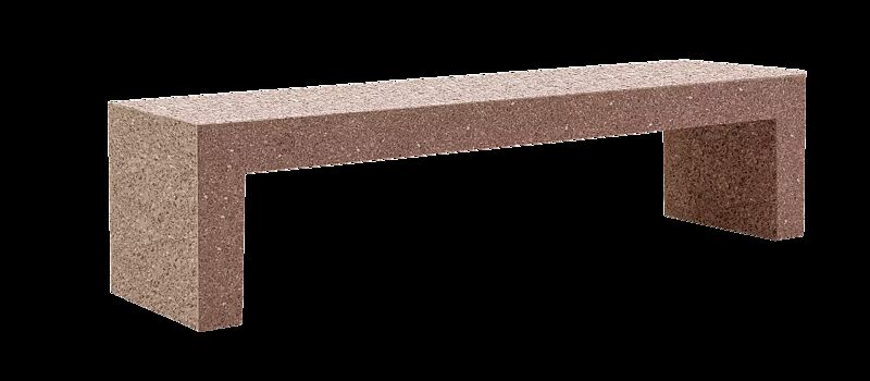 Sitzbank VENEZIA aus rekonstituiertem Marmor, Sitzfläche gestockt, in veronarot