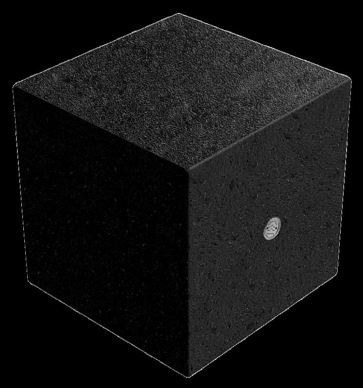Sitzpoller IDRA aus rekonstituiertem Marmor, Oberseite gestockt, in schwarz ebano