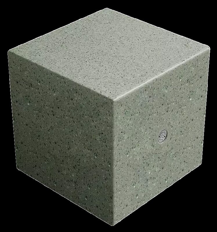 Sitzpoller IDRA aus rekonstituiertem Marmor, Oberseite geschliffen, in grün alpi