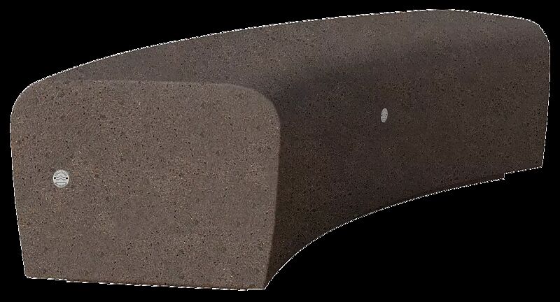 Sitzbank ONDA aus rekonstituiertem Marmor, gebogen, Sitzfläche sandgestrahlt, in porphyr