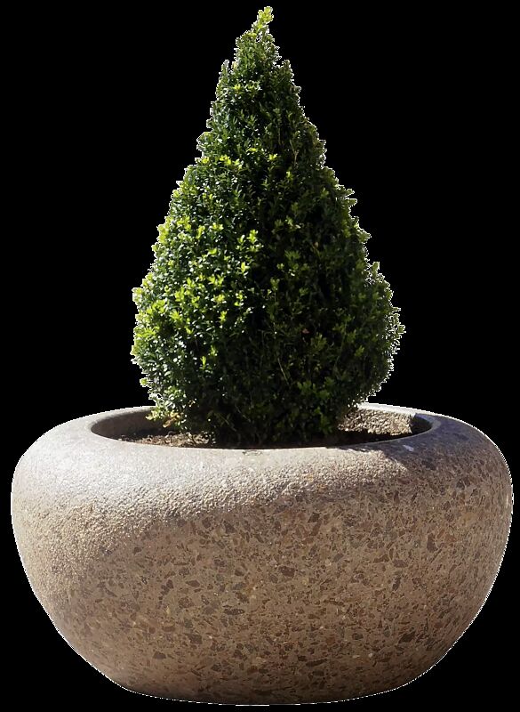 Pflanzbehälter VENERE aus rekonstituiertem Marmor gestockt, in porphyr