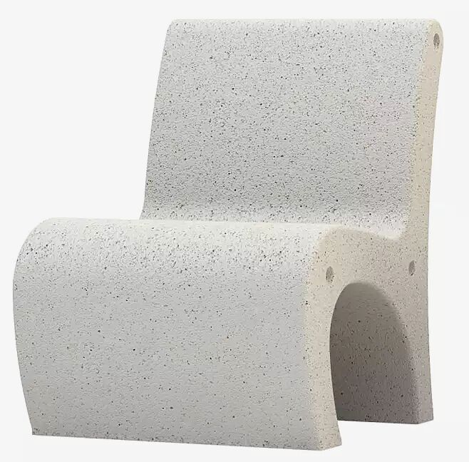 Sitz GEA aus Beton, in Granitoptik weiß