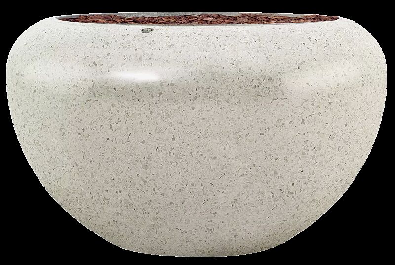 Pflanzbehälter MARTE aus Beton geschliffen, in Grantitoptik weiß