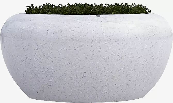 Pflanzbehälter GIOVE aus rekonstituiertem Marmor geschliffen, in weiß carrara