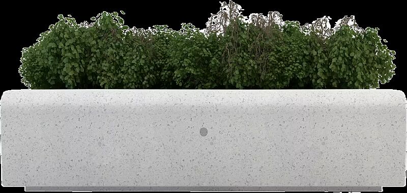 Pflanzbehälter ONDA, rechteckig, aus rekonstituiertem Marmor geschliffen, in weiß carrara