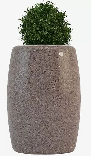 Pflanzbehälter PEGASO aus rekonstituiertem Marmor geschliffen, in porphyr