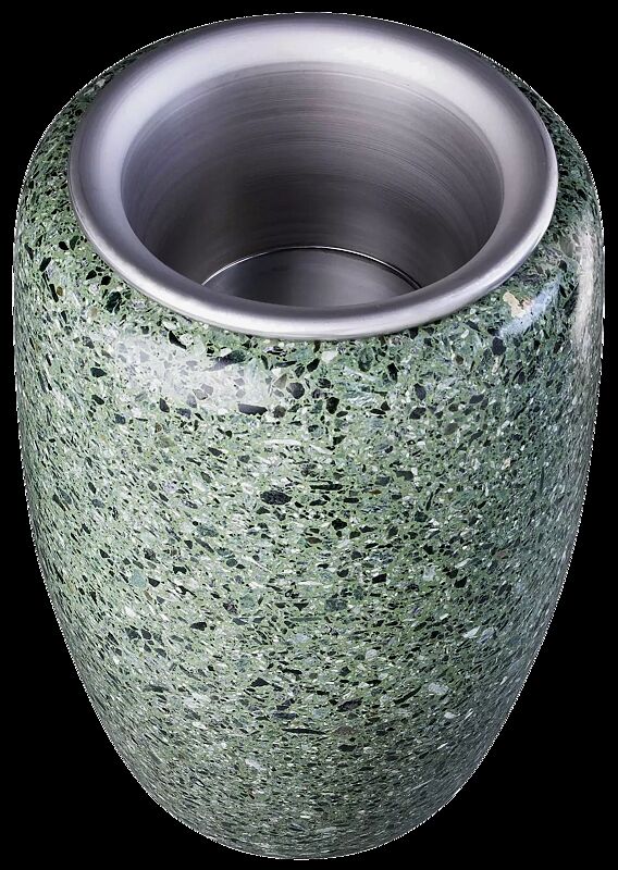 Pflanzbehälter PEGASO aus rekonstituiertem Marmor geschliffen, in grün alpi