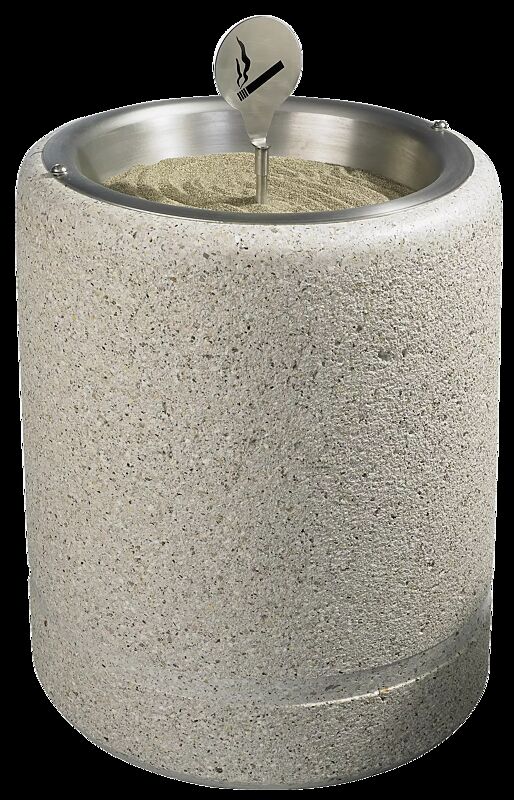 Standascher CRONO aus Beton gestockt, in Granitoptik weiß