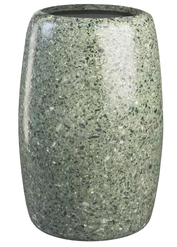 Abfallbehälter PEGASO aus rekonstituiertem Marmor geschliffen, in grün alpi