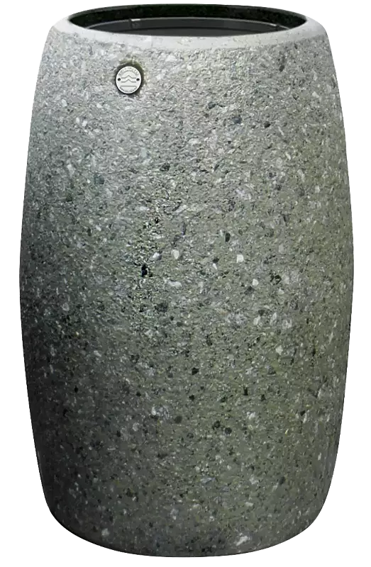 Abfallbehälter PEGASO aus rekonstituiertem Marmor gestockt, in grün alpi