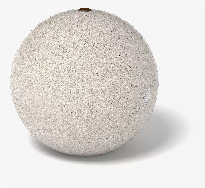 Poller SFERA aus Beton gestockt, in Granitoptik weiß