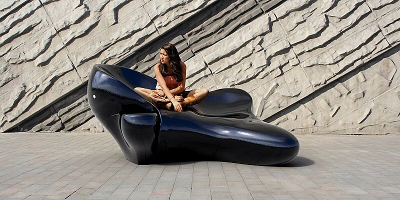 Liegebank HARMONY aus Beton, polyurethanbeschichtet