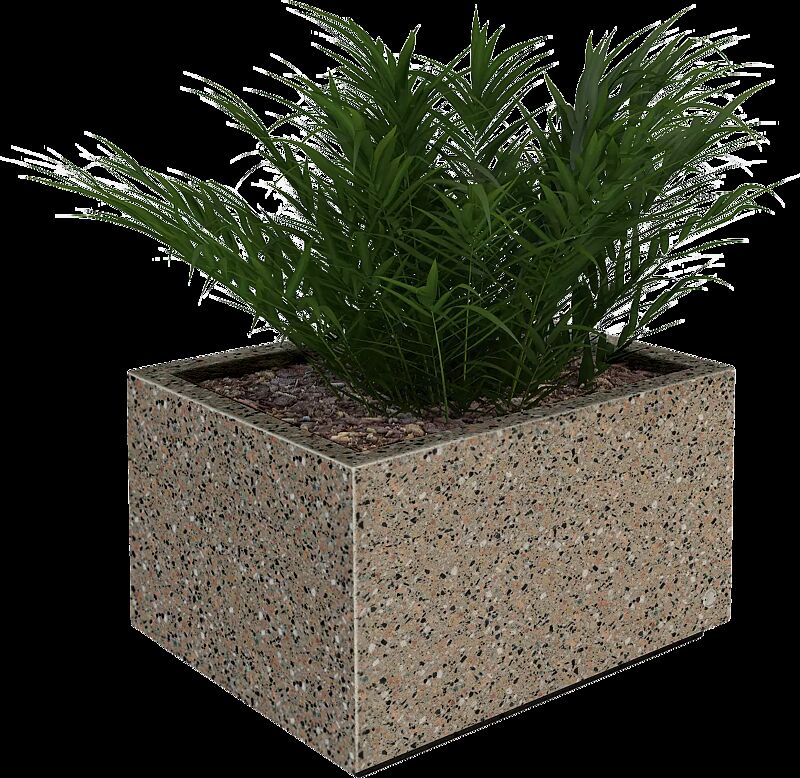 Pflanzbehälter LOUNGE rechteckig, aus rekonstituiertem Marmor, in veneziano