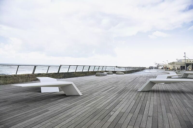 Sitzbank WING aus UTC®-Beton, in weiß