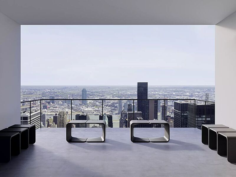 Sitzbank SPRING aus UTC®-Beton, in dunkelgrau