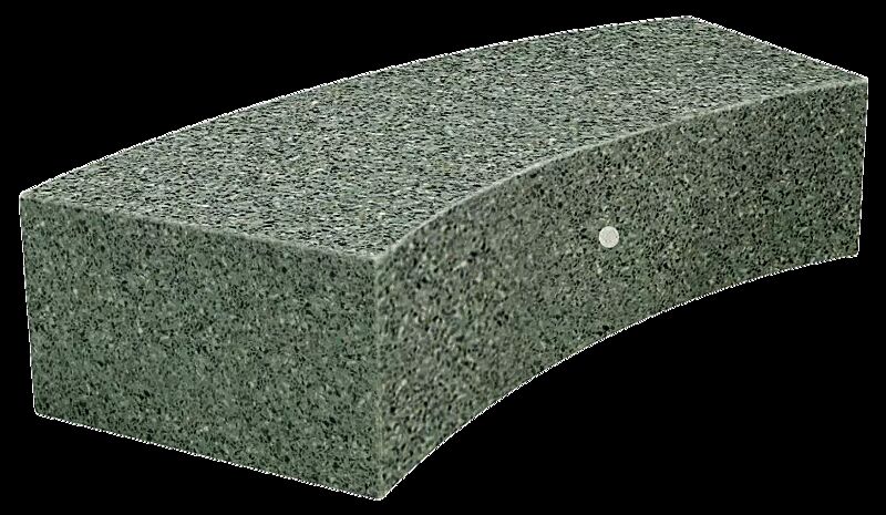 Sitzbank CURVED KUBB aus rekonstituiertem Marmor, Sitzfläche geschliffen, in grün alpi