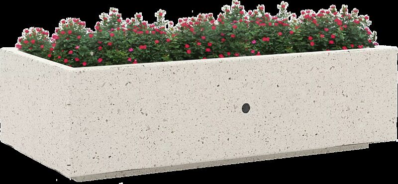 Pflanzbehälter KUBB DOUBLE aus Beton, in Granitoptik weiß