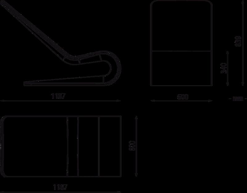 Liegebank CLIP aus UTC®-Beton, in weiß