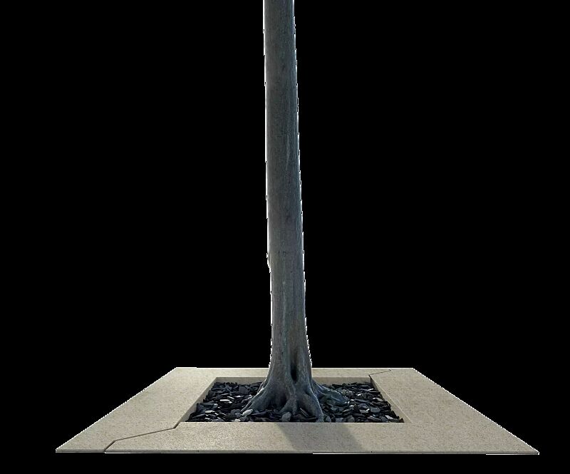 Baumschutzrost DIAGO aus rekonstituiertem Marmor, in botticino