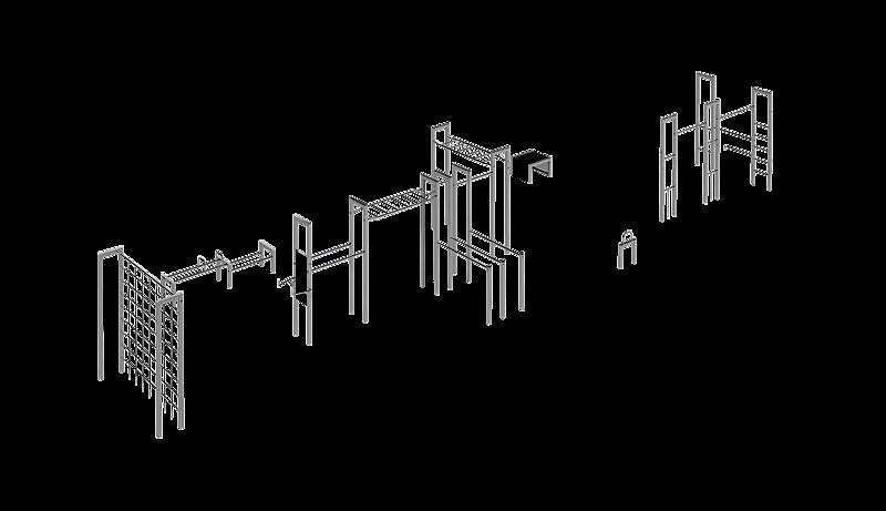 Calisthenics-Anlage M-FELD, Ausführung Vario, Serie BARFORZ