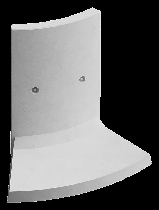 Stützwand MIURA CURVED, konvex gebogen 45°, B x T x H 1000 x 850 x 1500 mm