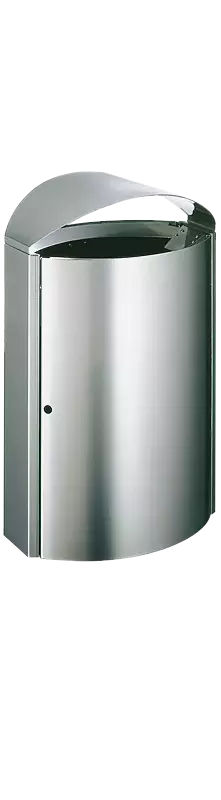 Abfallbehälter CAPITAL, 50 Liter, zur Pfostenbefestigung, aus Edelstahl
