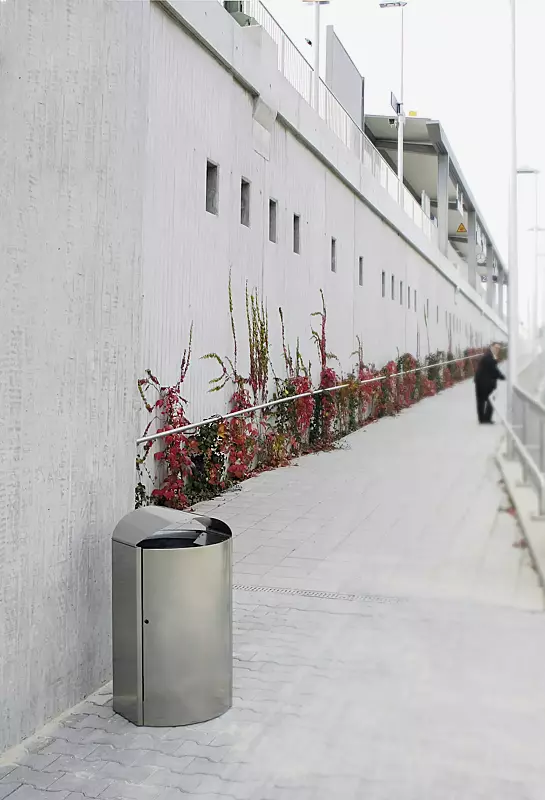 Abfallbehälter CAPITAL, 90 Liter, aus Edelstahl
