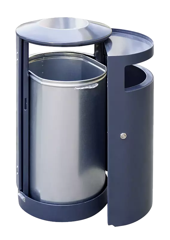 Abfallbehälter UTENA ohne Ascher und Innenbehälter, in RAL 7016 anthrazitgrau