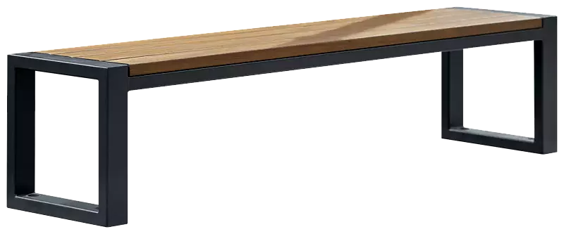 Sitzbank SALA ohne Rückenlehne, Stahlteile in RAL 7016 anthrazitgrau, matt