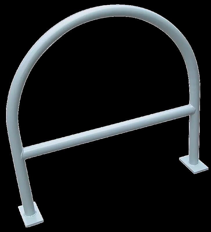 Anlehnbügel PALERMO mit Quersteg, zum Aufdübeln, in RAL 7035 lichtgrau