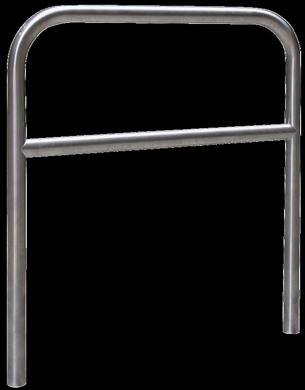 Anlehnbügel FLORIDA mit Quersteg, Breite 1000 mm, aus Edelstahl