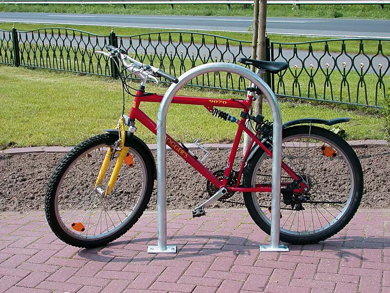 Anlehnbügel LIVORNO ohne Quersteg, zum Aufdübeln, feuerverzinkt