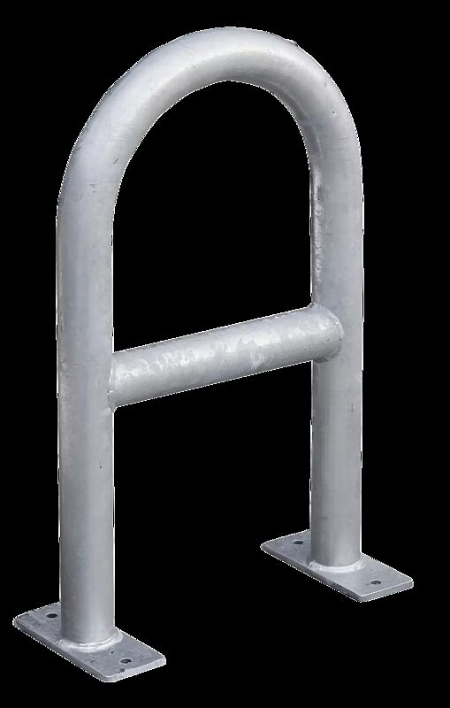 Anlehnbügel MONTANA mit Quersteg, zum Aufdübeln, feuerverzinkt