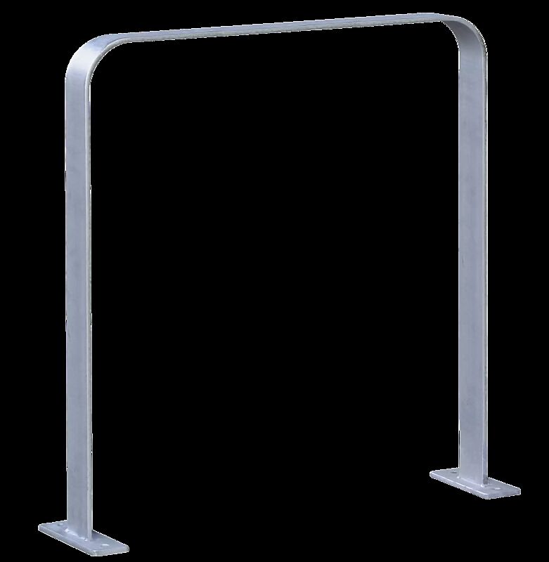 Anlehnbügel TAMPA ohne Innenbügel, zum Aufdübeln, Breite 850 mm, feuerverzinkt