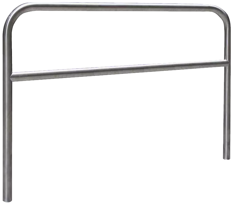 Anlehnbügel FLORIDA mit Quersteg, Breite 1500 mm, aus Edelstahl