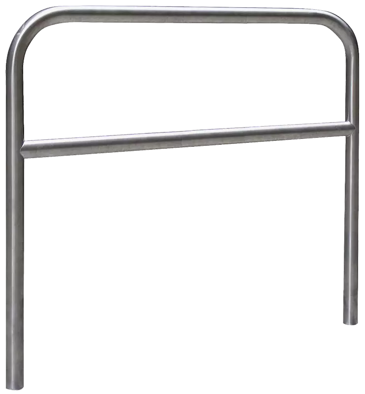 Anlehnbügel FLORIDA mit Quersteg, Breite 1200 mm, aus Edelstahl