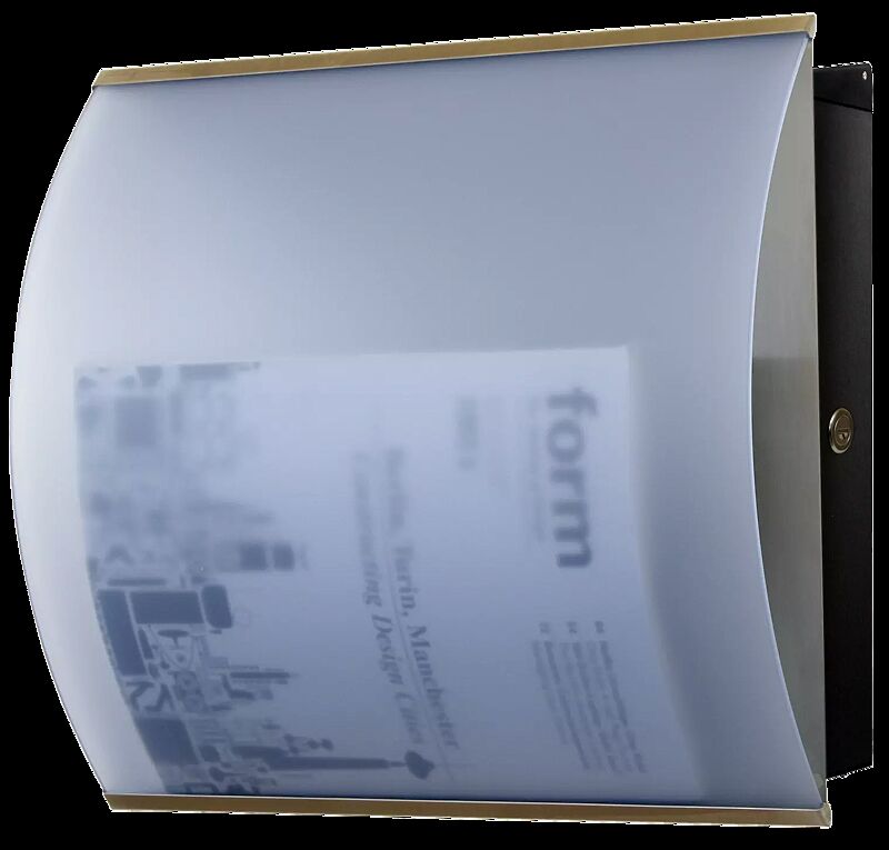 Briefkasten GRENOBLE aus Stahl, Blende aus Plexiglas in Std.farben