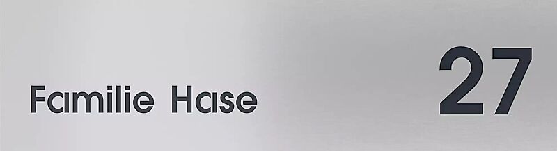 Beschriftungsblende mit Durchgravur, Edelstahl, gebürstet