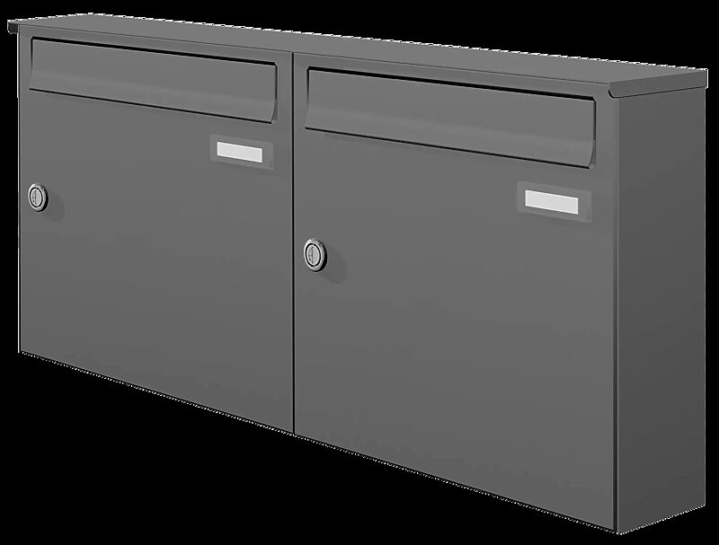 Briefkastenanlage COLOMBES, 2-teilig, in RAL 9007 graualuminium