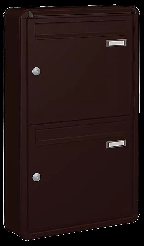 Aufputzanlage NIZZA NEW mit 2 Briefkästen, in RAL 8017 schokoladenbraun