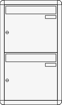 Aufputz-Briefkastenanlage NIZZA, 2 Briefkästen (untereinander), ohne Sprech- / Klingelfach