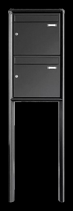 Briefkastenanlage Nizza mit Ständeranlage, zum Einbetonieren, 2 Briefkästen (untereinander), ohne Sprech- / Klingelfach
