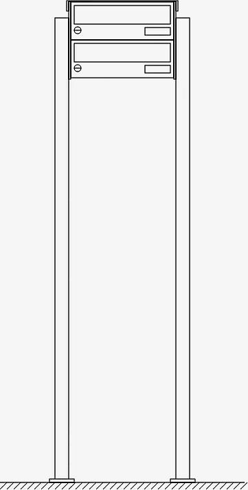 Briefkastenanlage NANTES, zum Aufdübeln, 2 Briefkästen, ohne Sprech- / Klingelfach