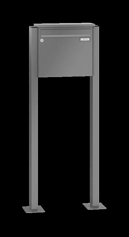 Briefkastenanlage RAGUSA mit 1 Briefkasten, zum Aufdübeln, ohne Sprech- und Klingelfach, Stahlteile in RAL 9007 graualuminium