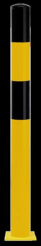 Rammschutzpoller BESKYT Ø 90 mm, zum Aufdübeln, gelb-schwarz kunststoffbeschichtet