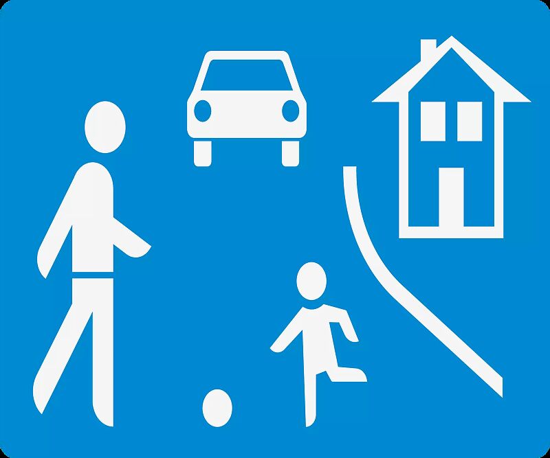 Thermoplastische Markierung VERKEHRSBERUHIGTER BEREICH